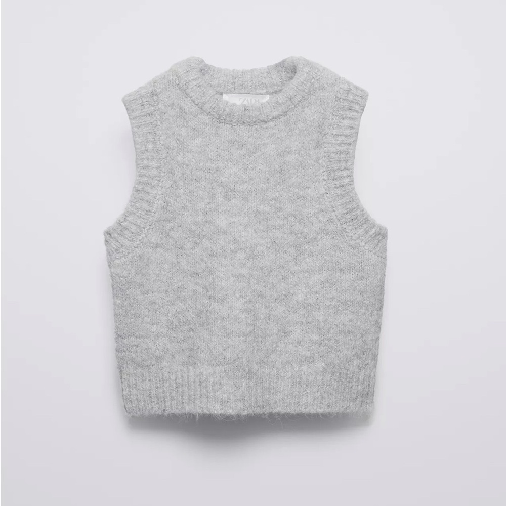 Zara Gray Knit Sweater Vest
